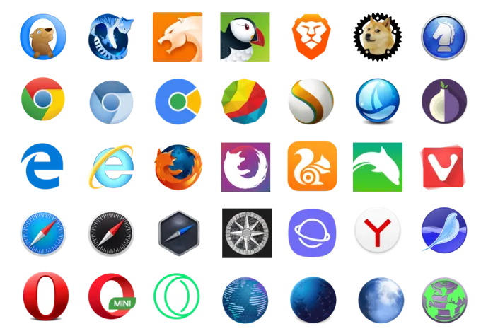 Verschiedene Browser-Logos